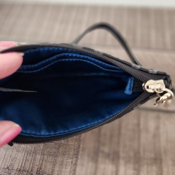 Coach Signature Maison Op Art Black Gray Clutch Wristlet with Strap Needlepoint - Picture 8 of 8